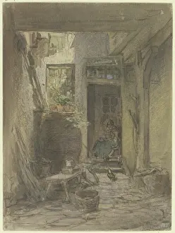 Doors Prints: Court interiors, c1850-1905. Creator: Anton Burger