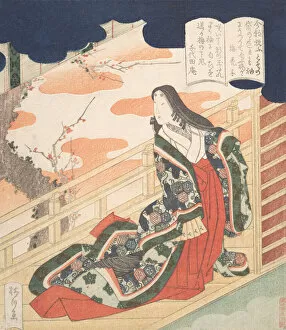 Shigenobu Yanagawa Collection: Court Lady Praising the Plum Blossom, 1830. Creator: Yanagawa Shigenobu
