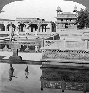 Akbar Collection: Court of the Mogul Emperors palace, Fatehpur Sikri, India, 1904.Artist: Underwood & Underwood