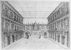 Lorraine Gallery: Court of Palazzo Pitti decorated with Candelabra, from an Album with Plates Documenti
