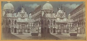 Plaza Prints: Court Yard of Palace, Venice, about 1865. Creator: Unknown