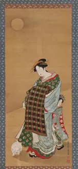 Toyoharu Utagawa Prints: A Courtesan and her attendant, 1735-1868. Creator: Utagawa Toyoharu