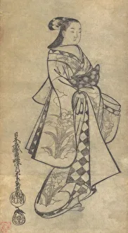 Sumizuri E Prints: Courtesan, ca. 1714. Creator: Kaigetsudo Anchi