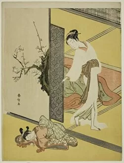 A Courtesan Catching Her Attendant Sleeping, c. 1766 / 68. Creator: Suzuki Harunobu