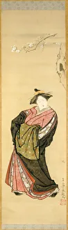 Courtesan and Cherry Branch, 1786. Creator: Toriyama Sekien