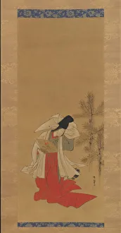 Hanging Scrol Prints: Courtesan-Dancer (Shirabyoshi) for the New Year, 1764-88. Creator: Isoda Koryusai