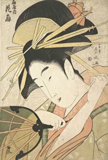 The Courtesan Hanaogi of the Ogiya Brothel (Ogiya no uchi Hanaogi), 1790s. Creator: Ichirakutei Eisui