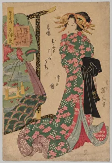 Courtesan Beside Kimono Rack, 1787-1867. Creator: Kikugawa Eizan (Japanese, 1787-1867)