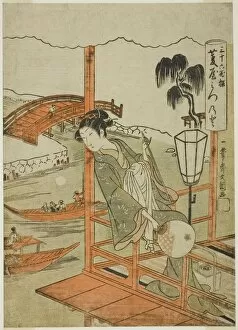 Balconies Gallery: The Courtesan Mitsunoto of the Hishiya House, from the series 'Sanjurokkasen... c