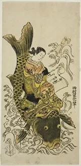 Large Gallery: Courtesan Riding a Carp (parody of the Daoist Immortal Kinko [Chinese: Qin Gao]), c