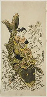 Courtesan Riding a Carp (parody of the Daoist Immortal Kinko [Chinese: Qin Gao]), c