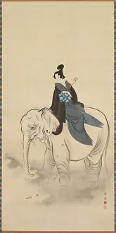 Kuwagata Keisai Prints: Courtesan Riding an Elephant (Parody of the Bodhisattva Fugen), 19th century. Creator