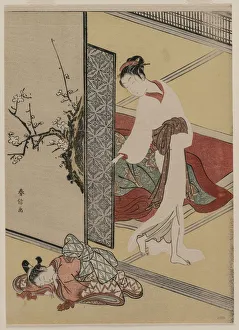 Courtesan and Sleeping Attendant, late 1760s. Creator: Suzuki Harunobu (Japanese, 1724-1770)
