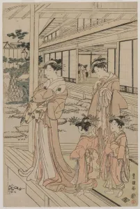 1769 1825 Prints: Courtesan Standing on a Veranda