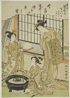 Kamuro Prints: The Courtesan Sugawara of the Tsuruya House and Her Kamuro Namiji and Kashiko