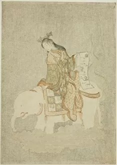 Suzuki Harunobu Collection: Courtesan on White Elephant, 1765. Creator: Suzuki Harunobu