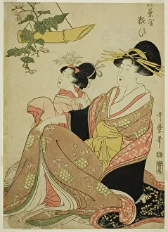 Clan Prints: The Courtesan Yoso-oi of the Pine Needle House in the Yoshiwara and Her Attendant