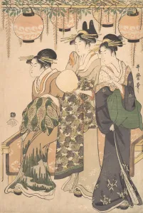 Courtesans Beneath a Wisteria Arbor... ca. 1795. Creator: Kitagawa Utamaro