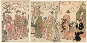 Cherry Tree Gallery: Courtesans and Their Child Attendants under Blossoming Cherry Trees, 1785
