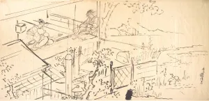Courtesans Prints: Two Courtesans Enjoying the View from a Teahouse. Creators: Utagawa Kunisada
