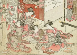Double Page Prints: Courtesans of One of the Green Houses: Yaokaya (?)