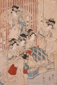 Greenhouse Prints: Courtesans of the Greenhouse, 1806. Creator: Kitagawa Utamaro
