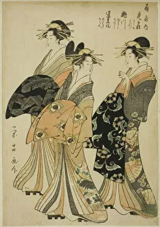 The Courtesans Hanaogi, Segawa, and Miyahito of the Ogiya, c. 1796 / 97