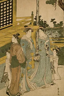 Kamuro Prints: Two Courtesans and Kamuro, 19th century. Creator: Utagawa Toyokuni II