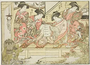 Courtesans of Matsubaya, from the book Mirror of Beautiful Women of the Pleasure Quarters... 1776. Creator: Shunsho. Courtesans of Matsubaya, from the book Mirror of Beautiful Women of the Pleasure Quarters... 1776. Creator: Shunsho