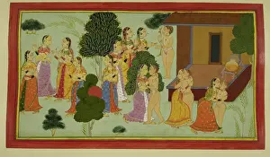 Nose Ring Prints: The courtesans tempt Rishyasringa, 1712. Creator: Unknown