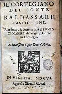 Baldassare Prints: The Courtier (Il cortegliano) by Baldassare Castiglione, printed edition in Venice in 1606