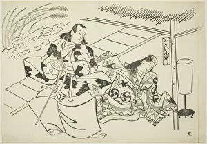Courting Gallery: Courting Komachi (Kayoi Komachi), from the series Famous Scenes from Japanese Puppet... 1705 / 06