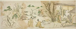 Ebangire Prints: Courtly event modeled on the Lanting Gathering, Japan, c. 1801 / 07. Creator: Hokusai