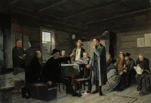 In a Courtroom Waiting Room, 1880. Creator: Sigfrid August Keinanen