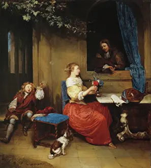 Courtship, c1665. Creator: Gaspar Netscher