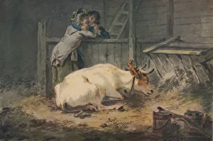 J Ibbetson Prints: Courtship in a Cowshed, c18th century. Artist: Julius Caesar Ibbetson