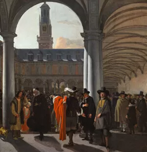 Emanuel Gallery: The Courtyard of the Beurs in Amsterdam, 1653