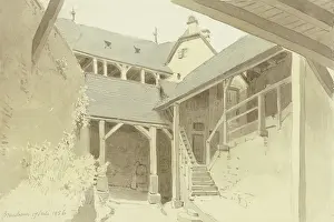 Courtyard Prints: Courtyard in Braubach, 1856. Creator: Carl Theodor Reiffenstein