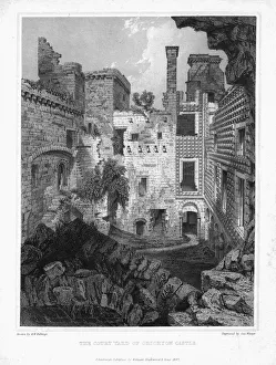 The Courtyard of Crichton Castle, c1847. Creator: George Winter