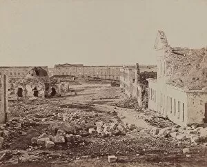 Debris Gallery: Courtyard with Domed Building in Ruins, 1855-1856. Creator: James Robertson