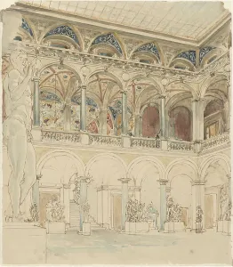 6th Arrondissement Prints: Courtyard of the Ecole des Beaux-Arts in Paris, 1872-1904. Creator: Wilhelm Cornelis Bauer