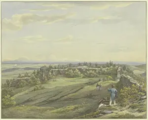 Overgrown Prints: Courtyard of Falkenstein Castle ruins with a view of the Main plain