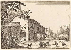 Courtyard of a Farm, c. 1622. Creator: Jacques Callot