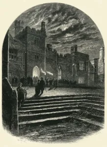 Derbyshire Gallery: The Courtyard, Haddon Hall, c1870