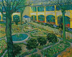 The Courtyard of the Hospital at Arles, 1889. Creator: Gogh, Vincent, van (1853-1890)