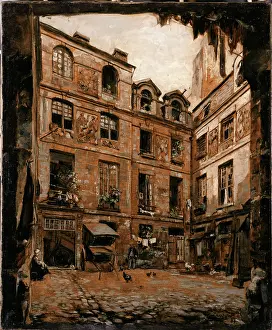Hotel Prints: Courtyard of the Hotel Colbert