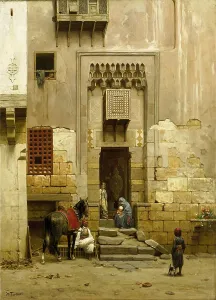 Stonework Prints: The Courtyard of a house in Cairo, 1868-1881. Creator: Willem de Famars Testas