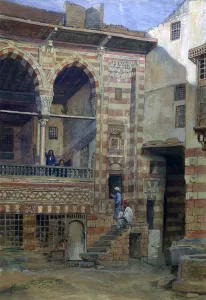 Frank Dillon Prints: Courtyard in the House of Sheikh Sadat, Cairo, 1873. Artist: Frank Dillon