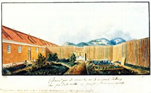 Decemberist Gallery: Courtyard in the Peter prison, 1832. Artist: Bestuzhev, Nikolai Alexandrovich (1791-1855)