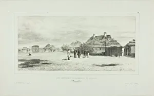 Quarantine Prints: Courtyard of the Quarantine General, Skoulani, Bessarabia, 1839. Creator: Auguste Raffet